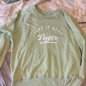 Aerie Green Sweatshirt - Take It Easy Tiger